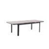 Table De Jardin Extensible Liège Grise En Aluminium - 249x103x76 Cm