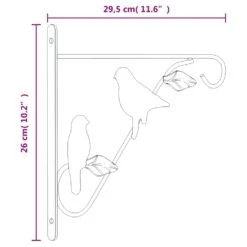 VIDAXL Supports De Panier Suspendu Avec Jardinières 4 Pcs Noir Acier -Jardinage Fournitures Soldes 1fa197dda0dca4da