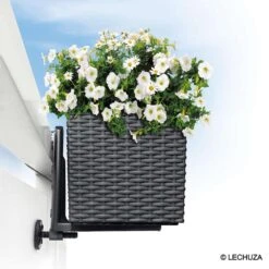 LECHUZA Supports Pour Balconnière X2 En Polypropylène, Noir -Jardinage Fournitures Soldes 382602 008