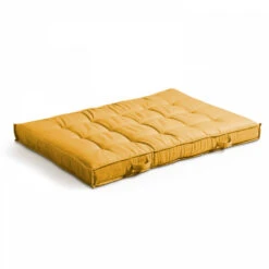 Coussin De Sol Ou D'assise Matelassé Polyester Jaune 120x80x12 Cm