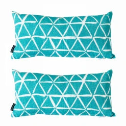Lot De 2 Petits Coussins Polyester Vert 40 X 20 X 8 Cm