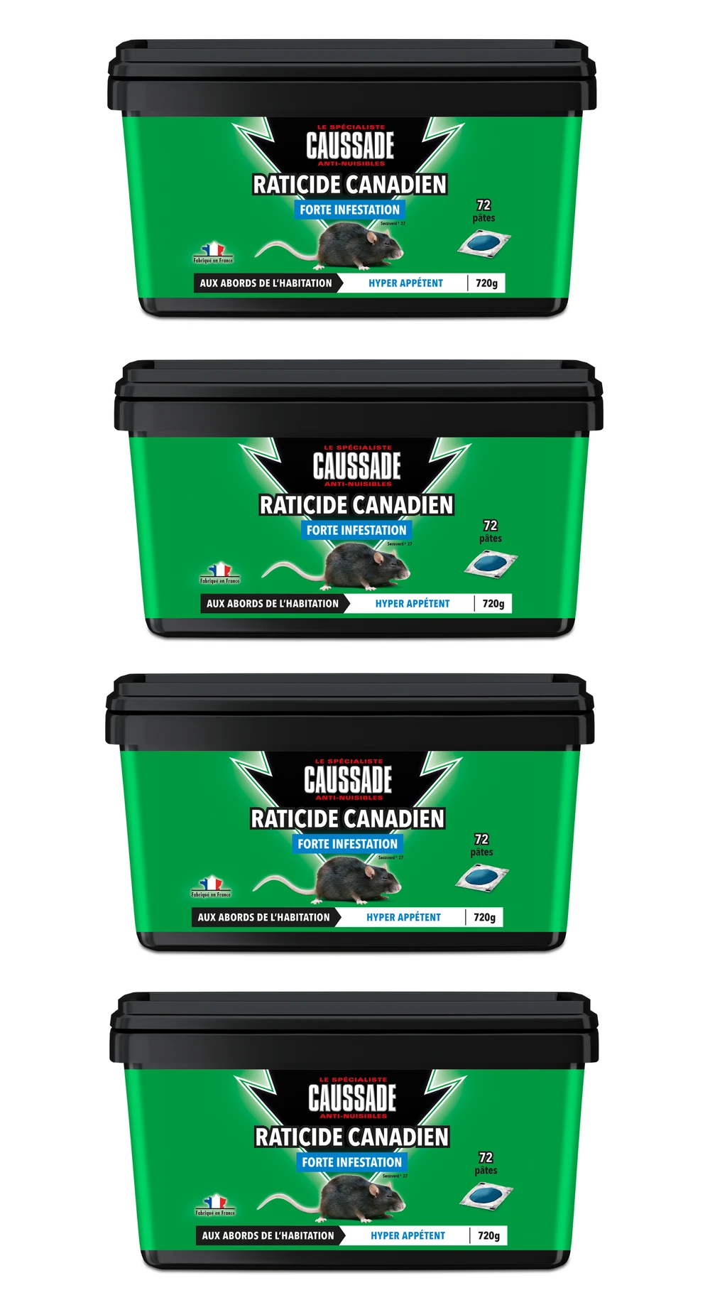 Carpt720 Lot De 4 Boîtes Raticide Canadien Pat'appât Fortes Infestatio 3 Carpt720 Lot De 4 Boîtes Raticide Canadien Pat'appât Fortes Infestatio
