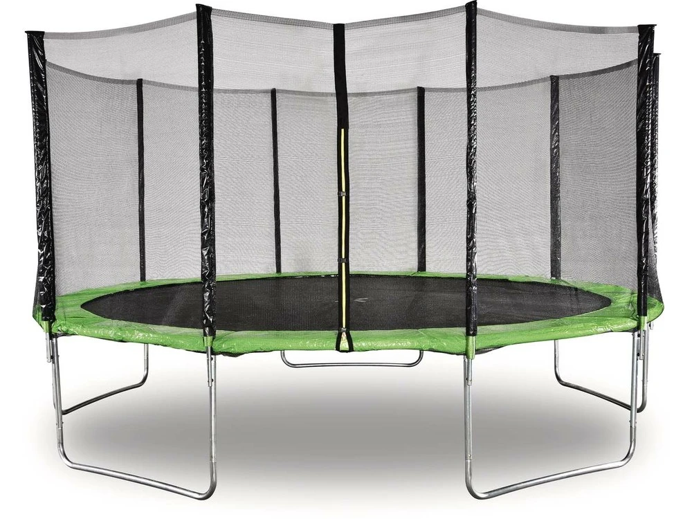 Trampoline " Yoopi " - ø 4.60 M - Vert - Avec Filet + échelle + Couverture + Kit D'ancrage 3 Trampoline " Yoopi " - ø 4.60 M - Vert - Avec Filet + échelle + Couverture + Kit D'ancrage