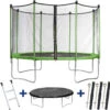 Trampoline " Yoopi " - ø 4.25 M - Avec Filet + Echelle + Couverture + Kit D'ancrage