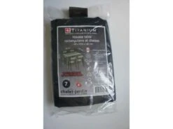 Housse De Protection Pour Table Rectangulaire + Chaises 180 X 150 X 85 Cm - Noir -Jardinage Fournitures Soldes 627036ee12b397.34208851