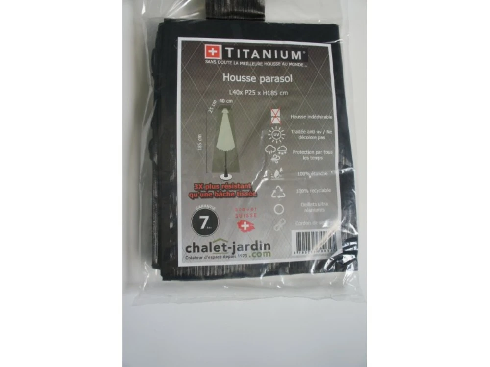 Housse De Protection Pour Parasol 40 X 25 X 185 Cm - Noir 6 Housse De Protection Pour Parasol 40 X 25 X 185 Cm - Noir – Image 4