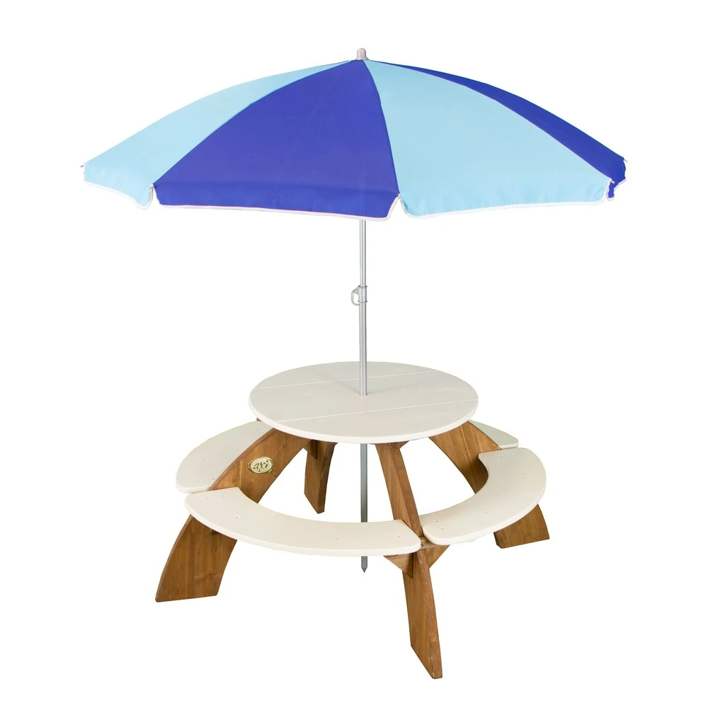 Axi Orion Table Pique Nique Enfant Ronde En Bois Marron & Blanc 3 Axi Orion Table Pique Nique Enfant Ronde En Bois Marron & Blanc