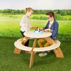 Axi Orion Table Pique Nique Enfant Ronde En Bois Marron & Blanc 9 Axi Orion Table Pique Nique Enfant Ronde En Bois Marron & Blanc -Jardinage Fournitures Soldes 627a6e9bd4a290.42651758