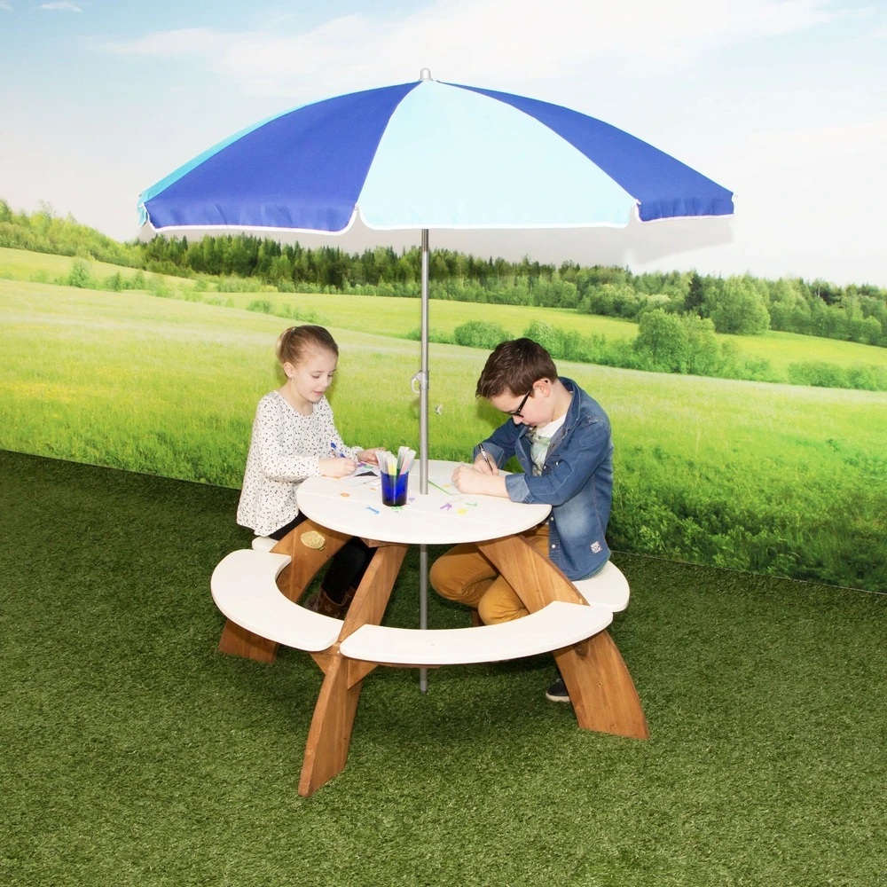 Axi Orion Table Pique Nique Enfant Ronde En Bois Marron & Blanc 6 Axi Orion Table Pique Nique Enfant Ronde En Bois Marron & Blanc – Image 4