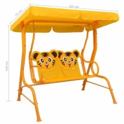 VIDAXL Balancelle Pour Enfants Jaune 115x75x110 Cm Tissu -Jardinage Fournitures Soldes 6310a24af1b794.45273180