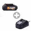 Batterie Lithium Ion 18 Volts 1,5ah Avec Chargeur 2.4a Villager Fuse -Jardinage Fournitures Soldes 63503ee5c5b592.85424934