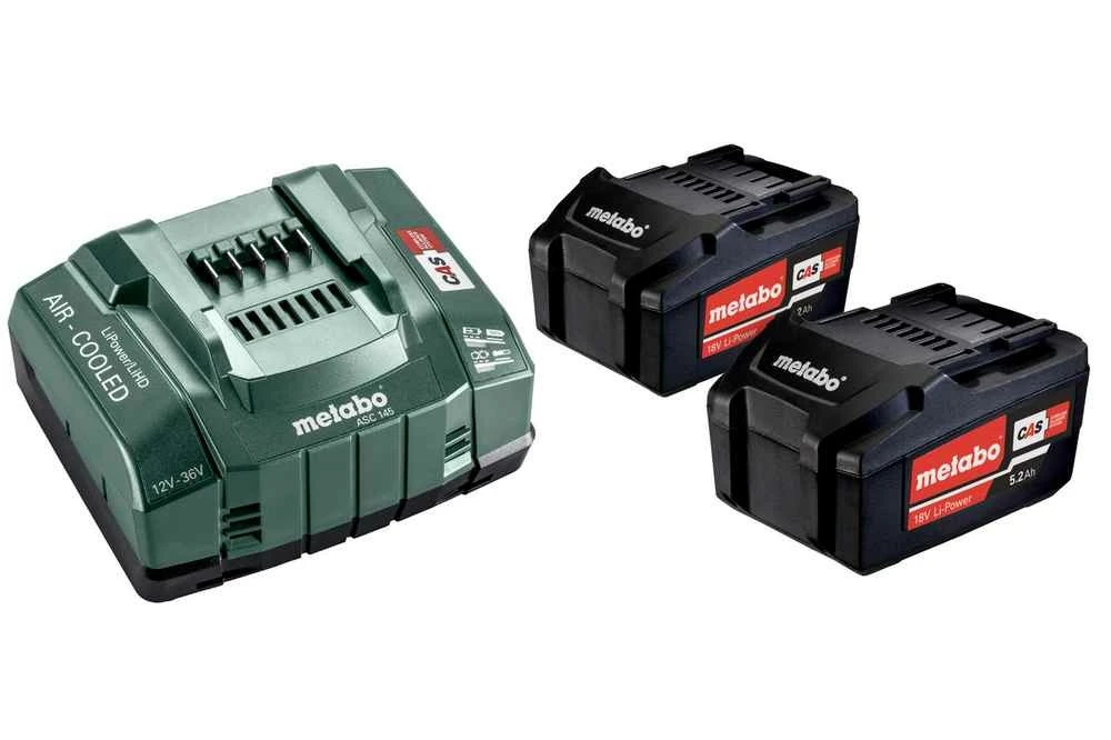 Metabo Pack énergie 18 V Pack 2 Batteries 5,2 Ah Li-power + Chargeur Rapide - Asc 145 3 Metabo Pack énergie 18 V Pack 2 Batteries 5,2 Ah Li-power + Chargeur Rapide - Asc 145