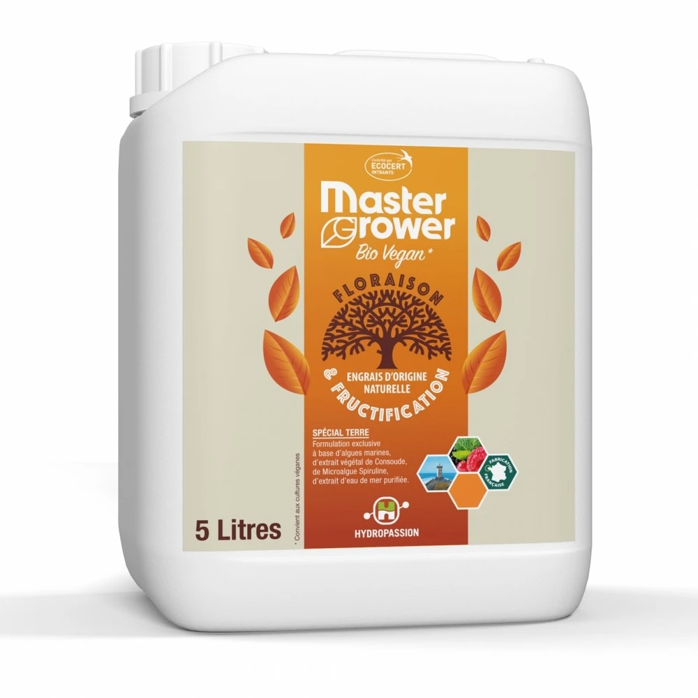 Engrais Bio Vegan Bloom 5 Litres Master Grower 3 Engrais Bio Vegan Bloom 5 Litres Master Grower
