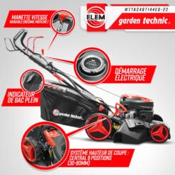 Tondeuse Thermique Autotractée 144.3cc - 46cm Avec Démarrage électrique -mulchin -Jardinage Fournitures Soldes 63c13674a626f1.70735366
