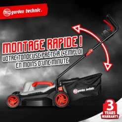 Tondeuse à Gazon électrique 1500w - Largeur De Coupe 37cm - Elem Garden -Jardinage Fournitures Soldes 63c1367c58e075.74982710