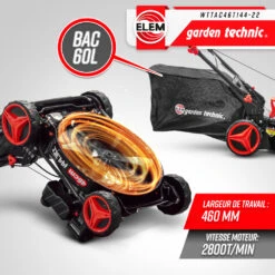 Tondeuse Thermique Autotractée 144.3cc - Largeur De Coupe 46cm - Elem Garden -Jardinage Fournitures Soldes 63c1367d6eb876.50155183