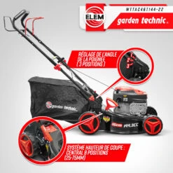 Tondeuse Thermique Autotractée 144.3cc - Largeur De Coupe 46cm - Elem Garden -Jardinage Fournitures Soldes 63c1367d745029.32057082