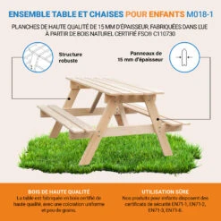 Table Enfant En Bois – Table Et Chaise Enfant - 90x90xh50 Cm - M018-1 14 Table Enfant En Bois – Table Et Chaise Enfant - 90x90xh50 Cm - M018-1 -Jardinage Fournitures Soldes 63eb3fd1b7a075.85570537