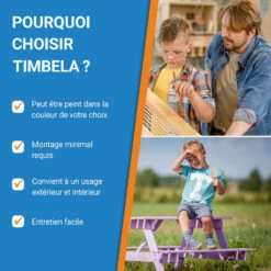 Table Enfant En Bois – Table Et Chaise Enfant - 81x60xh50 Cm - M012-1 -Jardinage Fournitures Soldes 6405d9b6a3b751.61546197