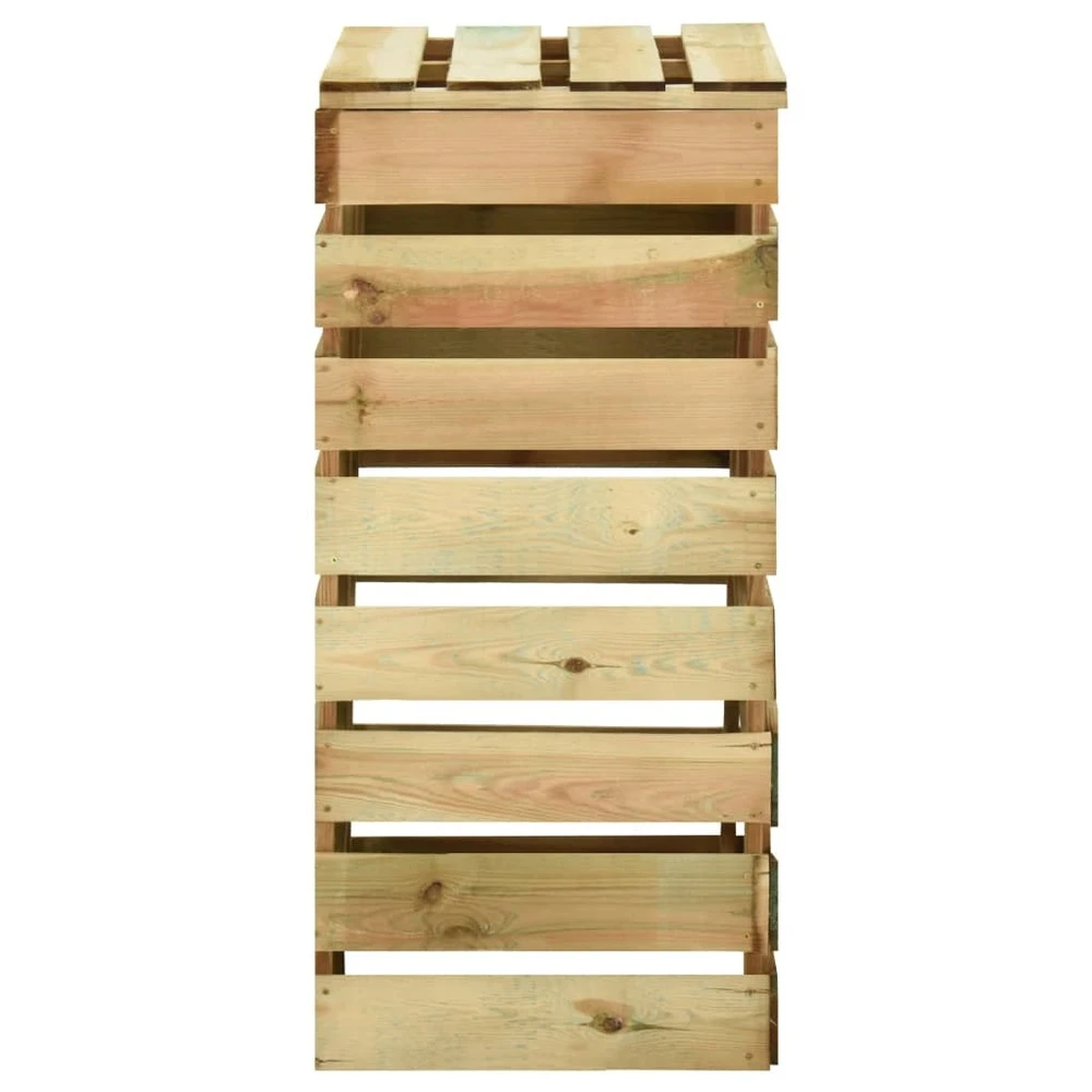 VIDAXL Composteur De Jardin à Lattes 3 Pcs 80x50x100 Cm Pin Imprégné 7 VIDAXL Composteur De Jardin à Lattes 3 Pcs 80x50x100 Cm Pin Imprégné – Image 5