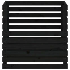 VIDAXL Composteur Noir 80x80x78 Cm Bois Massif De Pin -Jardinage Fournitures Soldes 6422e3c3cb3a67.36657309