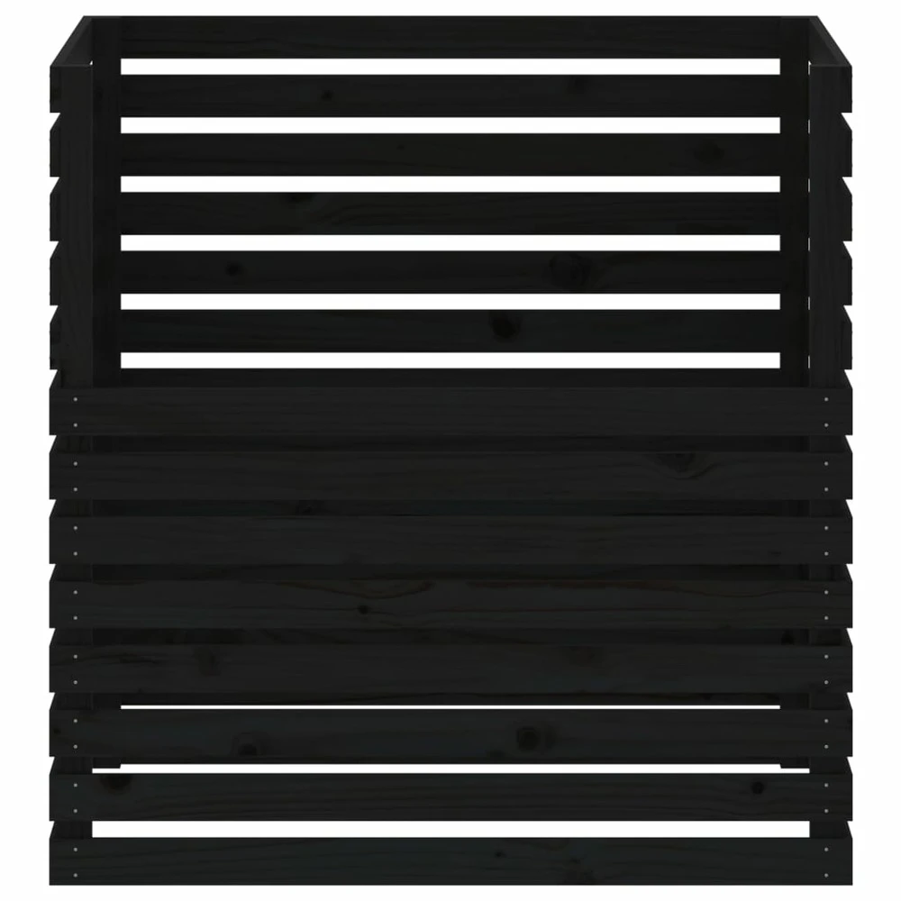 VIDAXL Composteur Noir 100x100x102 Cm Bois Massif De Pin 7 VIDAXL Composteur Noir 100x100x102 Cm Bois Massif De Pin – Image 5