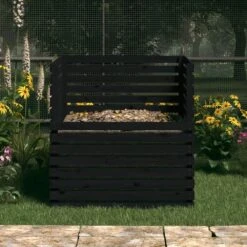 VIDAXL Composteur Noir 100x100x102 Cm Bois Massif De Pin 11 VIDAXL Composteur Noir 100x100x102 Cm Bois Massif De Pin -Jardinage Fournitures Soldes 6422e3c7a18232.08661791
