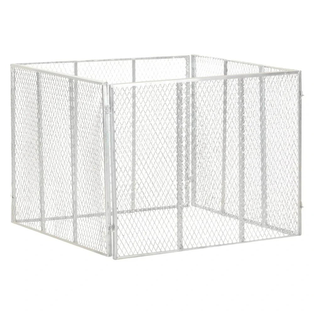 VIDAXL Composteur De Jardin 100x100x77 Cm Fer Galvanisé 3 VIDAXL Composteur De Jardin 100x100x77 Cm Fer Galvanisé