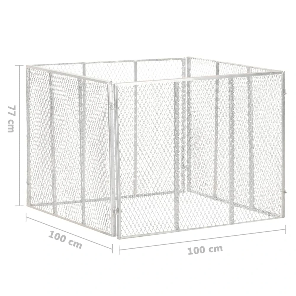 VIDAXL Composteur De Jardin 100x100x77 Cm Fer Galvanisé 8 VIDAXL Composteur De Jardin 100x100x77 Cm Fer Galvanisé – Image 6