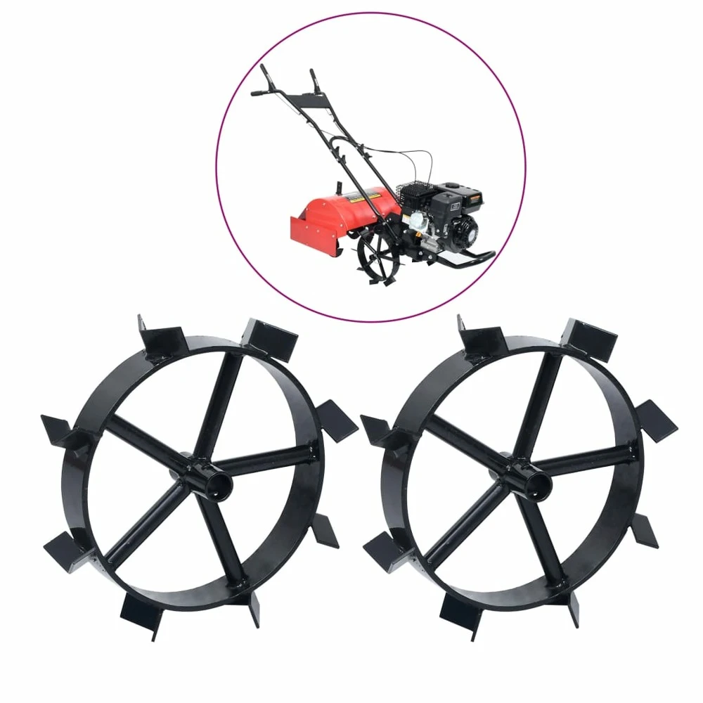 VIDAXL Roues Métalliques Pour Cultivateur à Essence 6,5 Ch 2 Pcs 3 VIDAXL Roues Métalliques Pour Cultivateur à Essence 6,5 Ch 2 Pcs