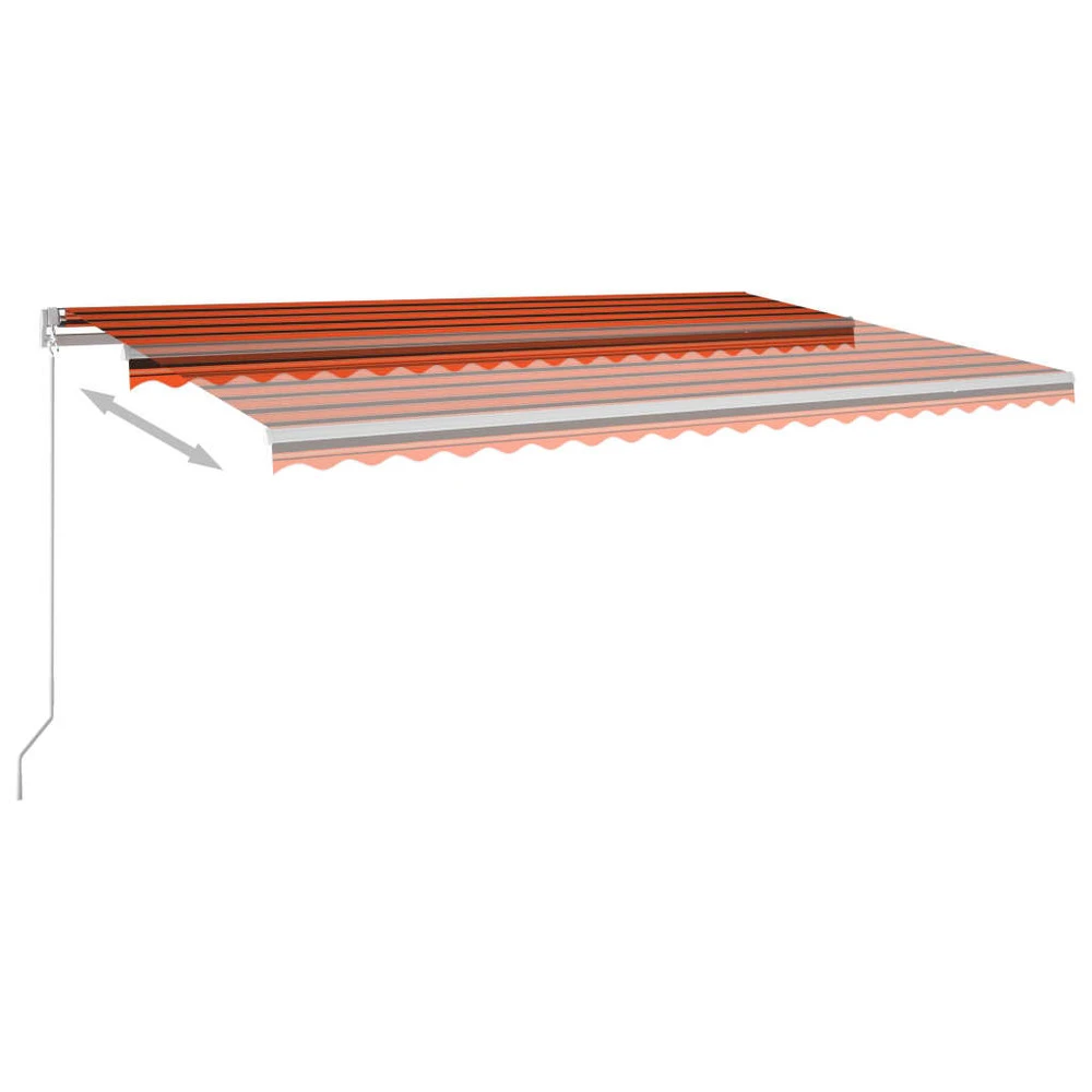 VIDAXL Auvent Automatique Capteur De Vent Et Led 5x3,5 M Orange Marron 7 VIDAXL Auvent Automatique Capteur De Vent Et Led 5x3,5 M Orange Marron – Image 5