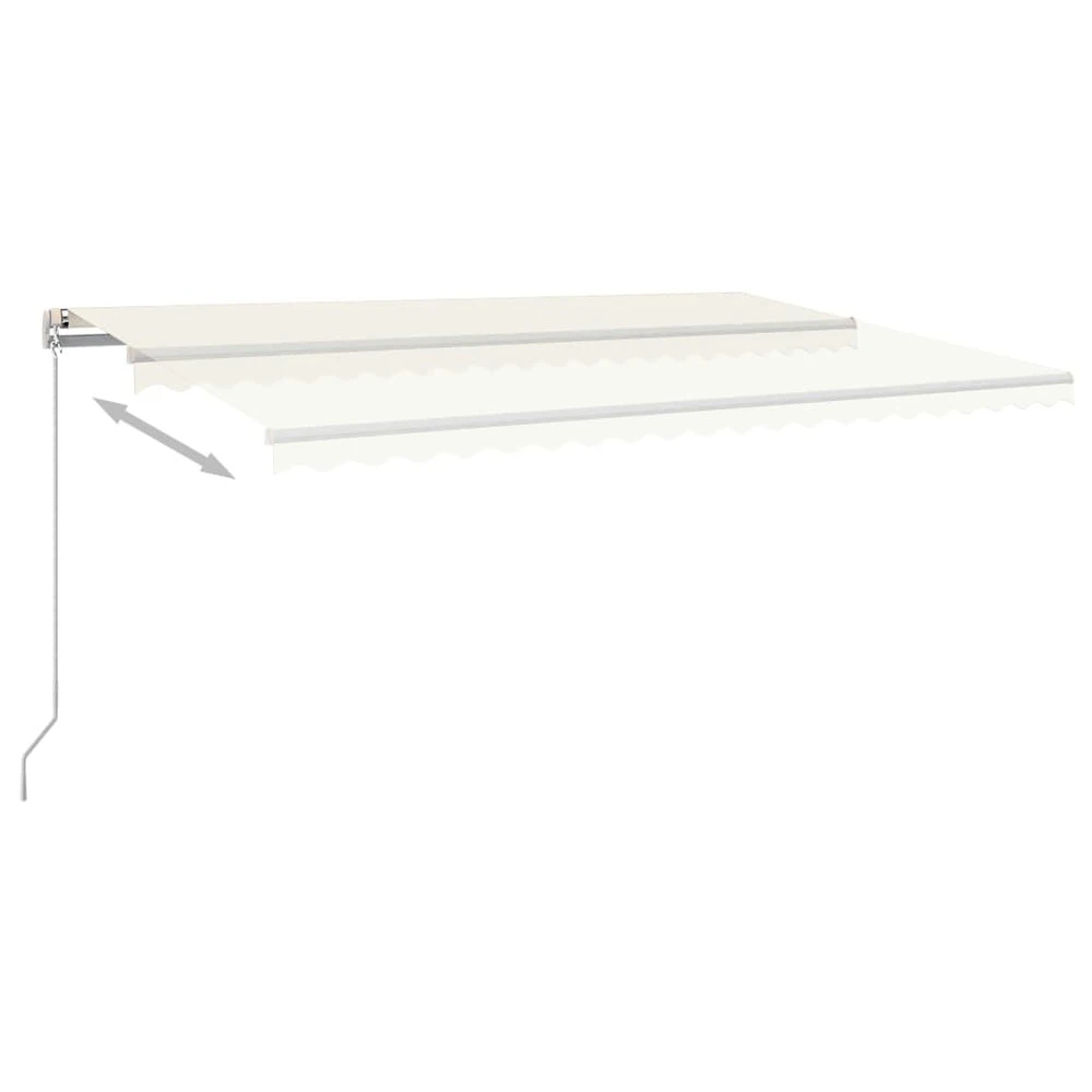 VIDAXL Auvent Automatique Capteur De Vent Et Led 5x3,5 M Crème 7 VIDAXL Auvent Automatique Capteur De Vent Et Led 5x3,5 M Crème – Image 5