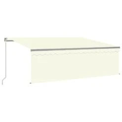 VIDAXL Auvent Manuel Rétractable Avec Store 4x3 M Crème -Jardinage Fournitures Soldes 6426dddf161317.29439356