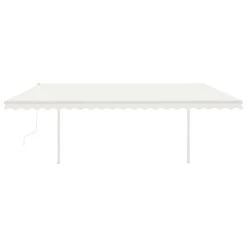 VIDAXL Auvent Automatique Rétractable Poteaux 5x3,5 M Crème -Jardinage Fournitures Soldes 6426dde4d5e6a7.18723881