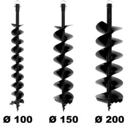Lot De Mèches Semi-professionnelles ø 100 + 150 + 200 Mm Pour Tarière Thermique