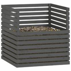 VIDAXL Composteur Gris 100x100x102 Cm Bois Massif De Pin -Jardinage Fournitures Soldes 643028fe19ac25.50854592