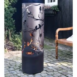 ESSCHERT DESIGN Baril à Feu Birds On Twig Acier Au Carbone Noir Ff409 -Jardinage Fournitures Soldes 6437284f6bd910.05978016