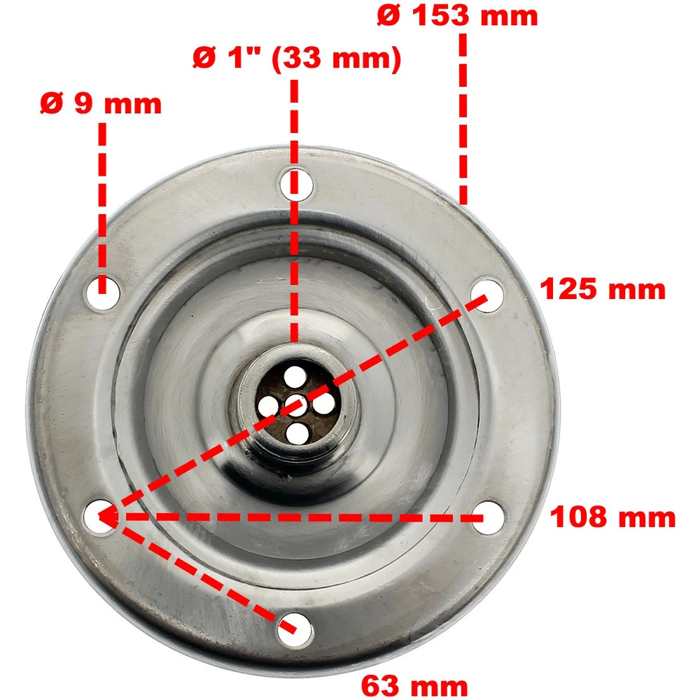 Bride 1' (33 Mm) En Inox Pour Réservoir à Pression Et Surpresseur 24, 50 Et 100 Litres 4 Bride 1' (33 Mm) En Inox Pour Réservoir à Pression Et Surpresseur 24, 50 Et 100 Litres – Image 2