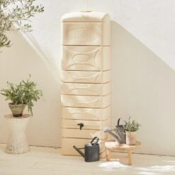 Récupérateur D'eau Mural Chastang 300l Beige Avec Kit Raccord Chéneau Inclus -Jardinage Fournitures Soldes 644674474eedb6.38218402