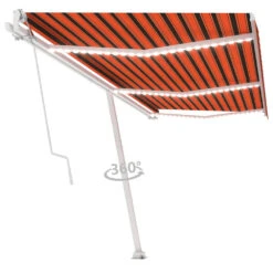 VIDAXL Auvent Automatique Capteur De Vent Led 600x300 Cm Orange Marron 11 VIDAXL Auvent Automatique Capteur De Vent Led 600x300 Cm Orange Marron -Jardinage Fournitures Soldes 64515c613e8030.18053461