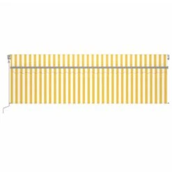 VIDAXL Auvent Rétractable Automatique Avec Store 5x3 M Jaune Et Blanc -Jardinage Fournitures Soldes 64515c6c497527.55250548