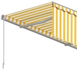 VIDAXL Auvent Rétractable Automatique Avec Store 5x3 M Jaune Et Blanc -Jardinage Fournitures Soldes 64515c6c4efba3.42471792