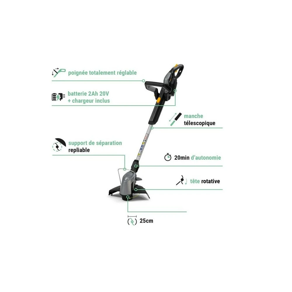 Coupe Bordure Sans Fil 20v Batterie Lithium 2.0 Ah + Chargeur Alpina Coupe 25cm 4 Coupe Bordure Sans Fil 20v Batterie Lithium 2.0 Ah + Chargeur Alpina Coupe 25cm â Image 2