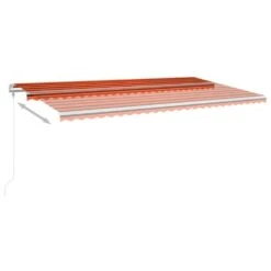 VIDAXL Auvent Rétractable Automatique 600x350 Cm Orange Et Marron -Jardinage Fournitures Soldes 645657d7e99cc9.39015365
