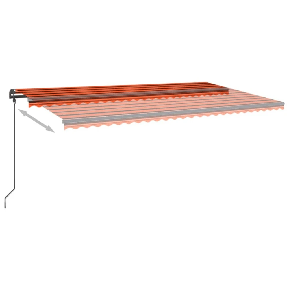 VIDAXL Auvent Manuel Rétractable Avec Led 6x3,5 M Orange Et Marron 7 VIDAXL Auvent Manuel Rétractable Avec Led 6x3,5 M Orange Et Marron – Image 5