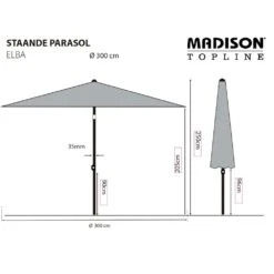 Madison Parasol Elba 300 Cm Taupe 14 Madison Parasol Elba 300 Cm Taupe -Jardinage Fournitures Soldes 645801da5a7780.36858503