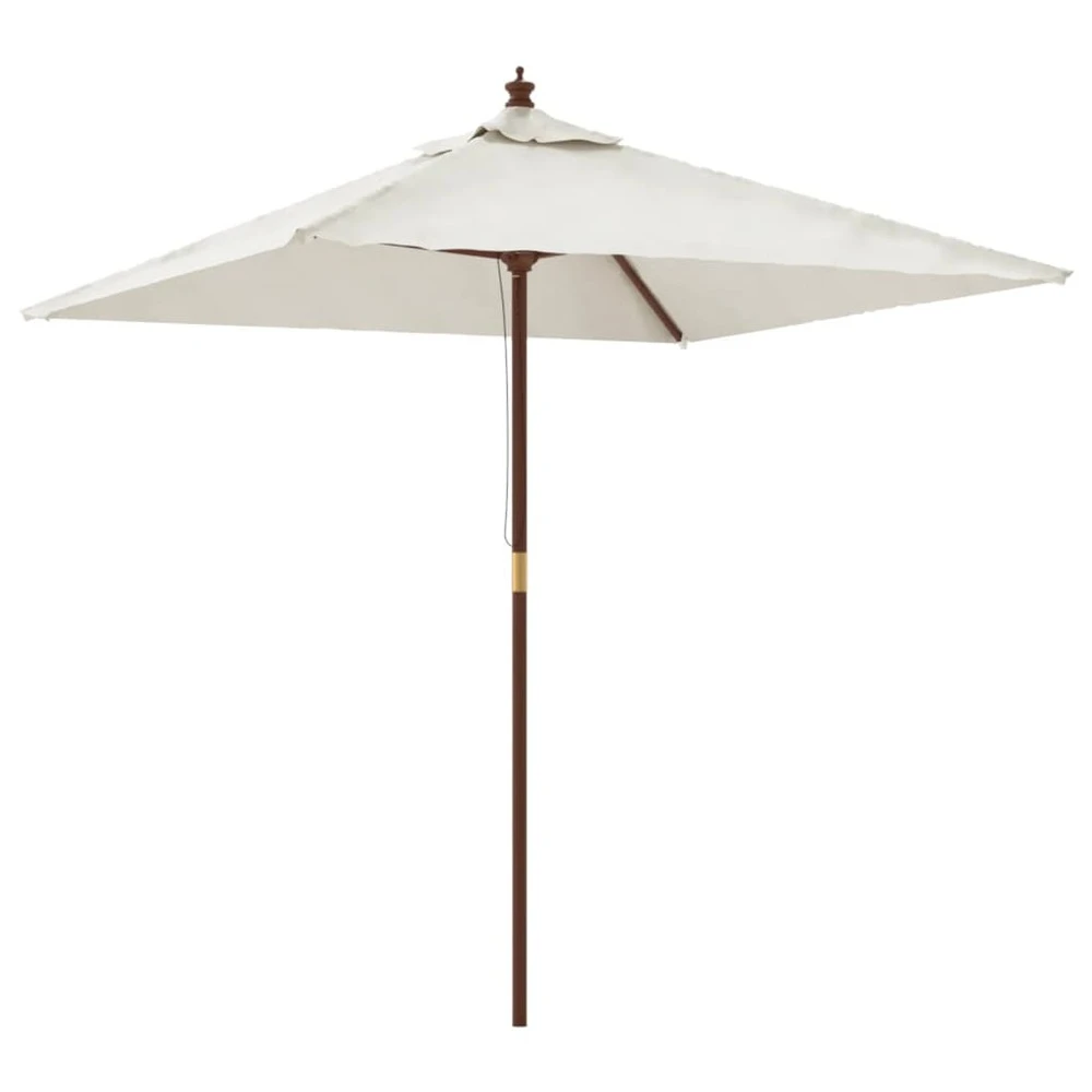 VIDAXL Parasol De Jardin Avec Mât En Bois Sable 198x198x231 Cm 4 VIDAXL Parasol De Jardin Avec Mât En Bois Sable 198x198x231 Cm – Image 2