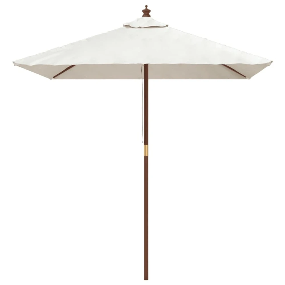 VIDAXL Parasol De Jardin Avec Mât En Bois Sable 198x198x231 Cm 5 VIDAXL Parasol De Jardin Avec Mât En Bois Sable 198x198x231 Cm – Image 3