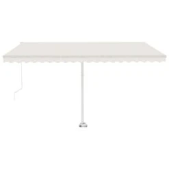 VIDAXL Auvent Manuel Rétractable Avec Led 450x350 Cm Crème