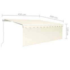 VIDAXL Auvent Manuel Rétractable Avec Store Et Led 4,5x3 M Crème -Jardinage Fournitures Soldes 645a95b46955f9.59859553